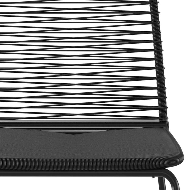 Afuera Living Contemporary PE Rattan Durable Garden Dining Set in Black