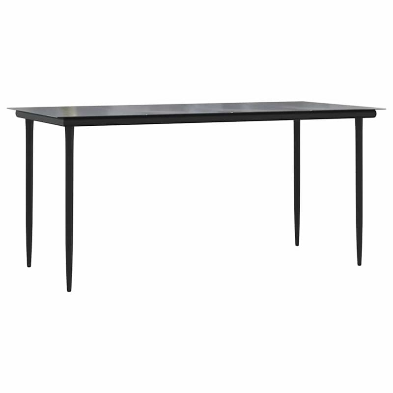 Afuera Living Contemporary PE Rattan Durable Garden Dining Set in Black