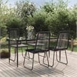 Afuera Living Contemporary PE Rattan Durable Garden Dining Set in Black