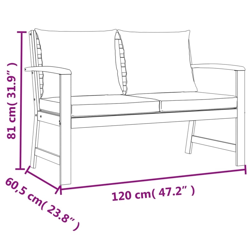 Afuera Living Contemporary Patio Dining Set in Dark Gray Cushions/Brown