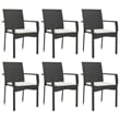Afuera Living Contemporary PE Rattan 7 Piece Garden Dining Set in Black
