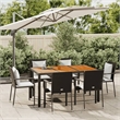 Afuera Living Contemporary PE Rattan 7 Piece Garden Dining Set in Black