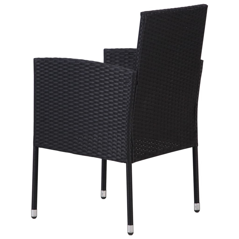 Afuera Living Contemporary Solid Acacia Wood Medium Dining Set in Black