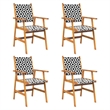Afuera Living Contemporary Solid Acacia Wood Garden Dining Set in Brown