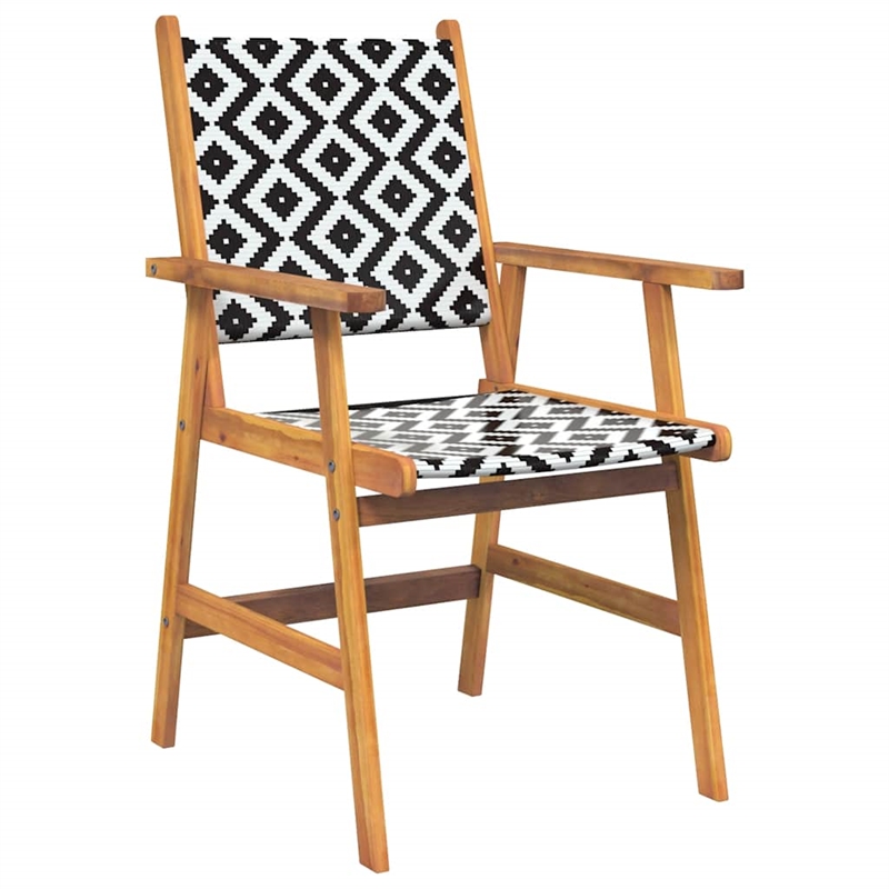 Afuera Living Contemporary Solid Acacia Wood Garden Dining Set in Brown