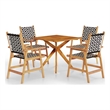 Afuera Living Contemporary Solid Acacia Wood Garden Dining Set in Brown