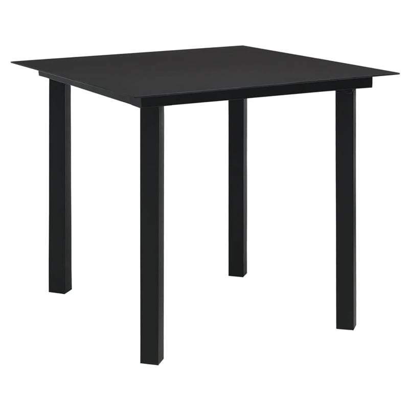 Afuera Living Contemporary Garden Dining Set in Black PVC Rattan Medium
