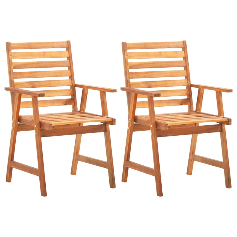 Afuera Living Contemporary Solid Acacia Wood Garden Dining Set in Brown