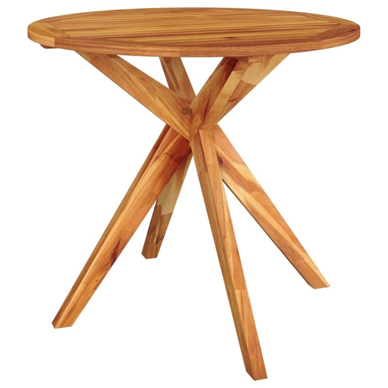 Afuera Living Contemporary Solid Acacia Wood Garden Dining Set in Brown