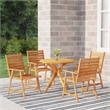 Afuera Living Contemporary Solid Acacia Wood Garden Dining Set in Brown