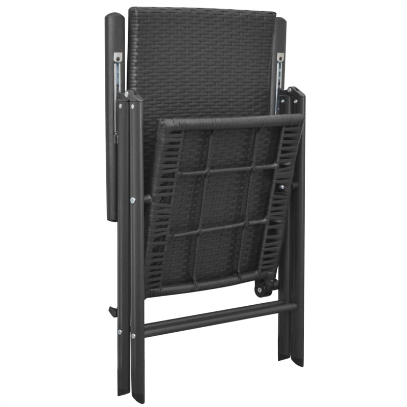 Afuera Living Contemporary Aluminum Medium Foldable Dining Set in Black