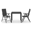 Afuera Living Contemporary Aluminum Medium Foldable Dining Set in Black