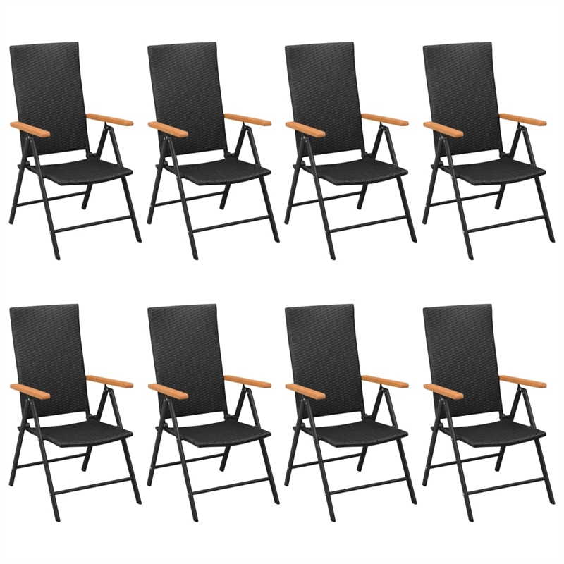 Afuera Living PE Rattan/WPC/Aluminum/Glass Large Dining Set in Black/Brown
