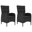 Afuera Living Dining Set in Black Solid Acacia Wood 3 Piece Set Dining Set