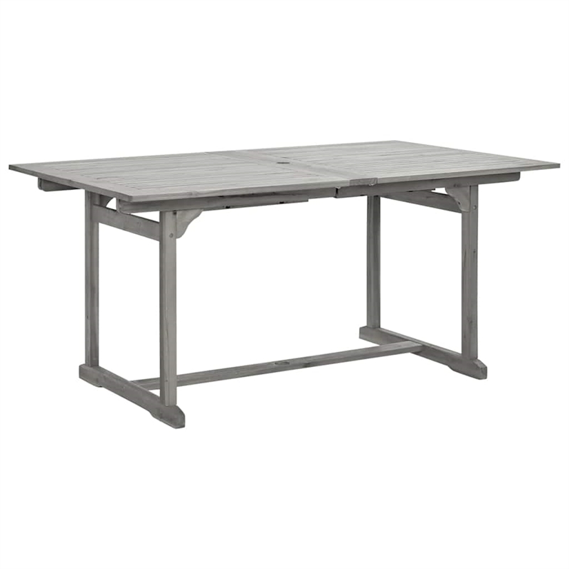 Afuera Living Solid Acacia Wood 7-Piece Foldable Garden Dining Set in Gray