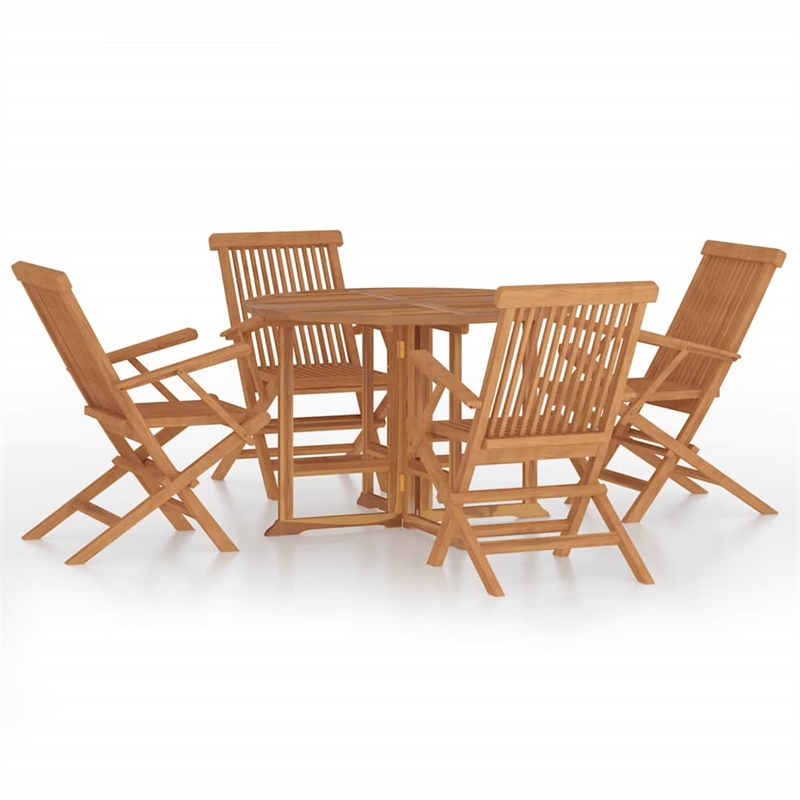 Afuera Living Smooth-Sanded Teak Hardwood Outdoor Dining Set Natural/Brown
