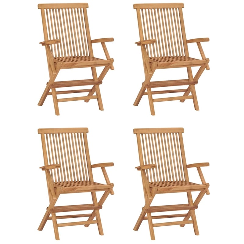 Afuera Living Sanded Teak Hardwood Medium Outdoor Dining Set Natural/Brown