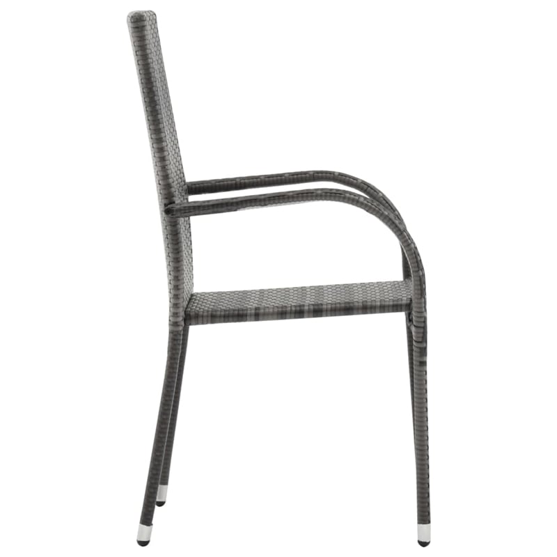 Afuera Living PE Rattan Medium Durable Garden Dining Set in Gray and Black