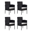 Afuera Living Acacia Wood & Powder-Coated Steel Medium Dining Set in Black