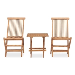 Afuera Living Sanded Teak Hardwood Medium Outdoor Dining Set in Teak/Brown