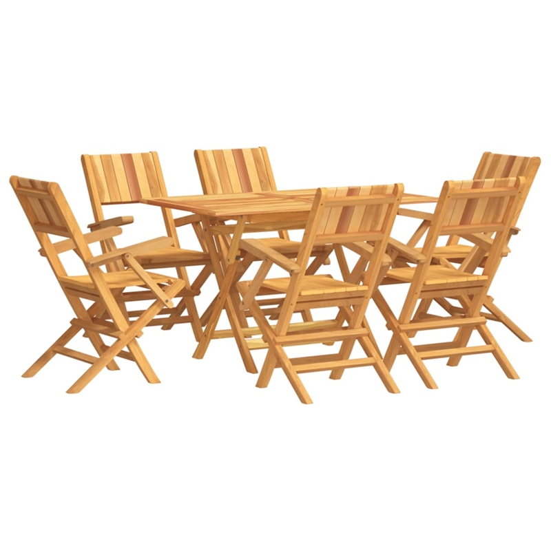 Afuera Living Solid Teak Wood Standard Foldable Garden Dining Set in Brown