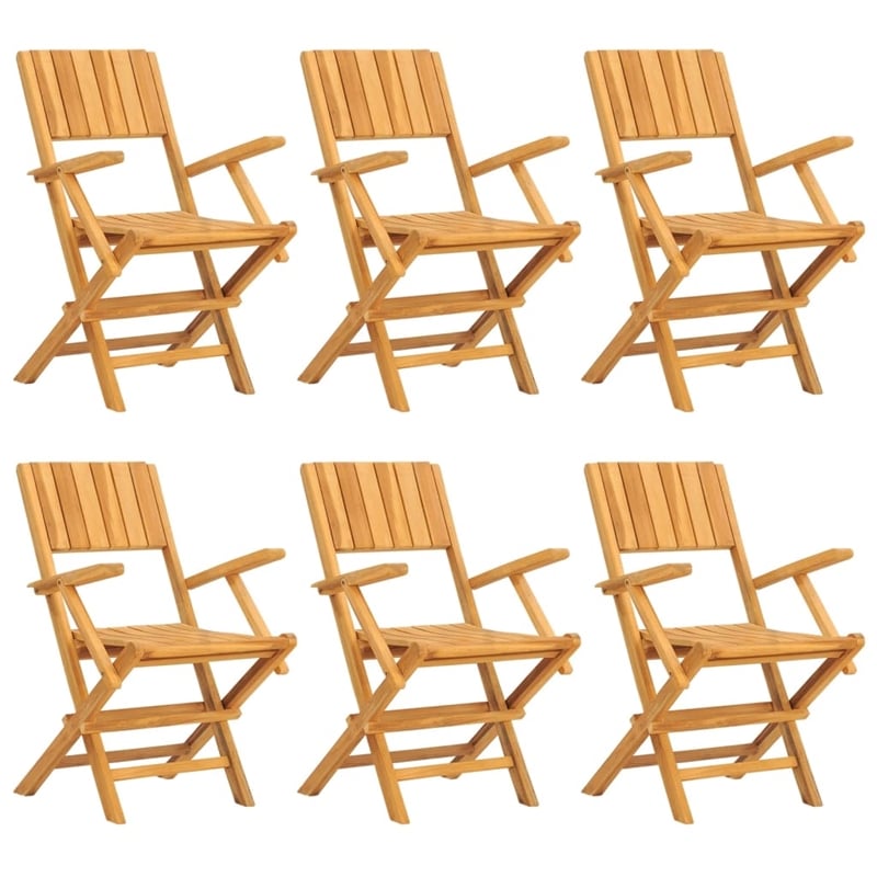 Afuera Living Solid Teak Wood Standard Foldable Garden Dining Set in Brown