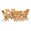 Afuera Living Solid Teak Wood Standard Foldable Garden Dining Set in Brown