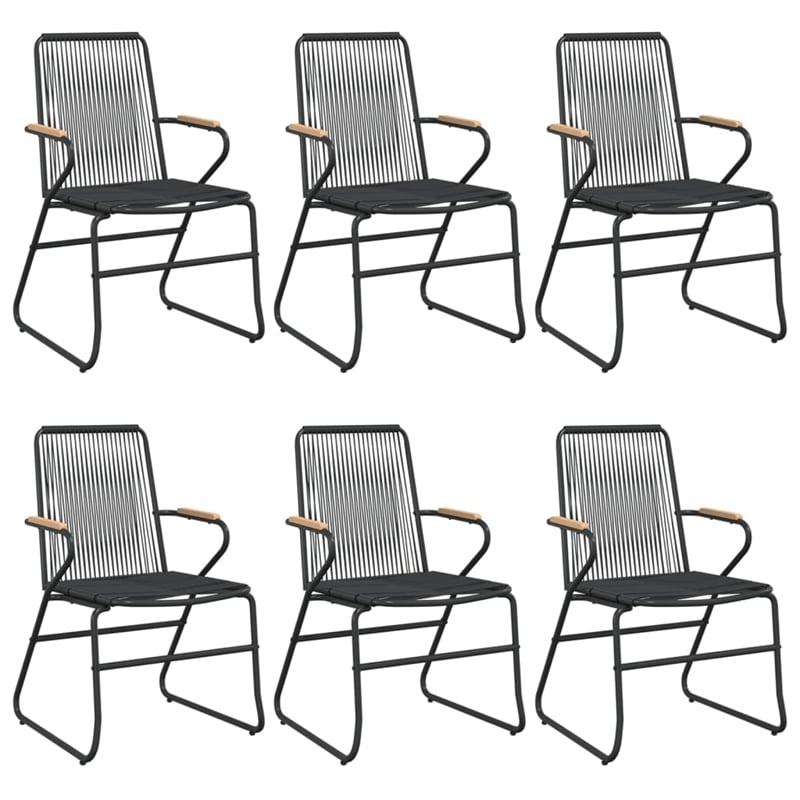 Afuera Living Powder-Coated Steel Large Durable Garden Dining Set in Black