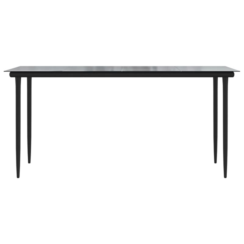 Afuera Living Powder-Coated Steel Large Durable Garden Dining Set in Black