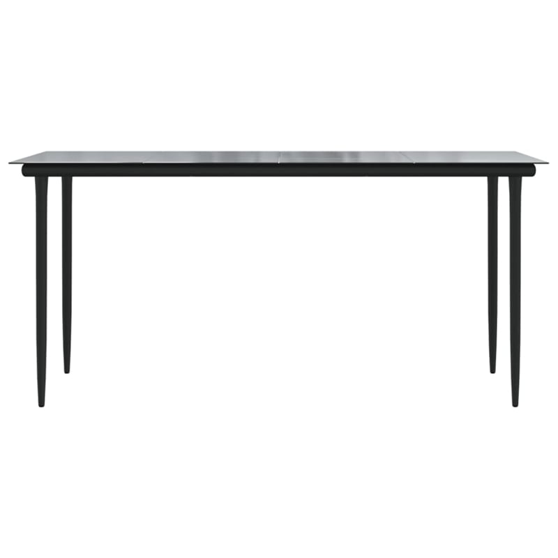 Afuera Living Powder-Coated Steel Large Durable Garden Dining Set in Black