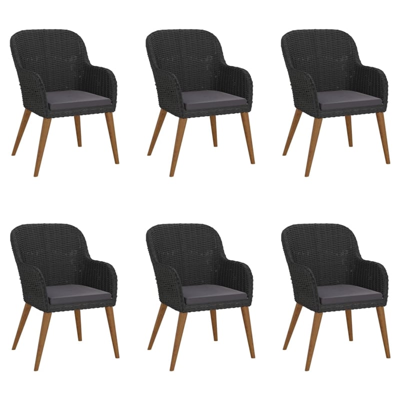 Afuera Living Powder-Coated Steel Large Durable Garden Dining Set in Black