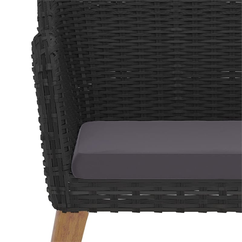 Afuera Living Powder-Coated Steel Large Durable Garden Dining Set in Black