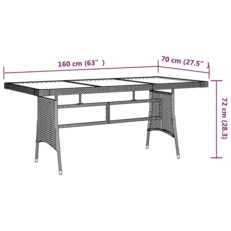 Afuera Living PE Rattan & Solid Acacia Wood Large Outdoor Dining Set in Gray
