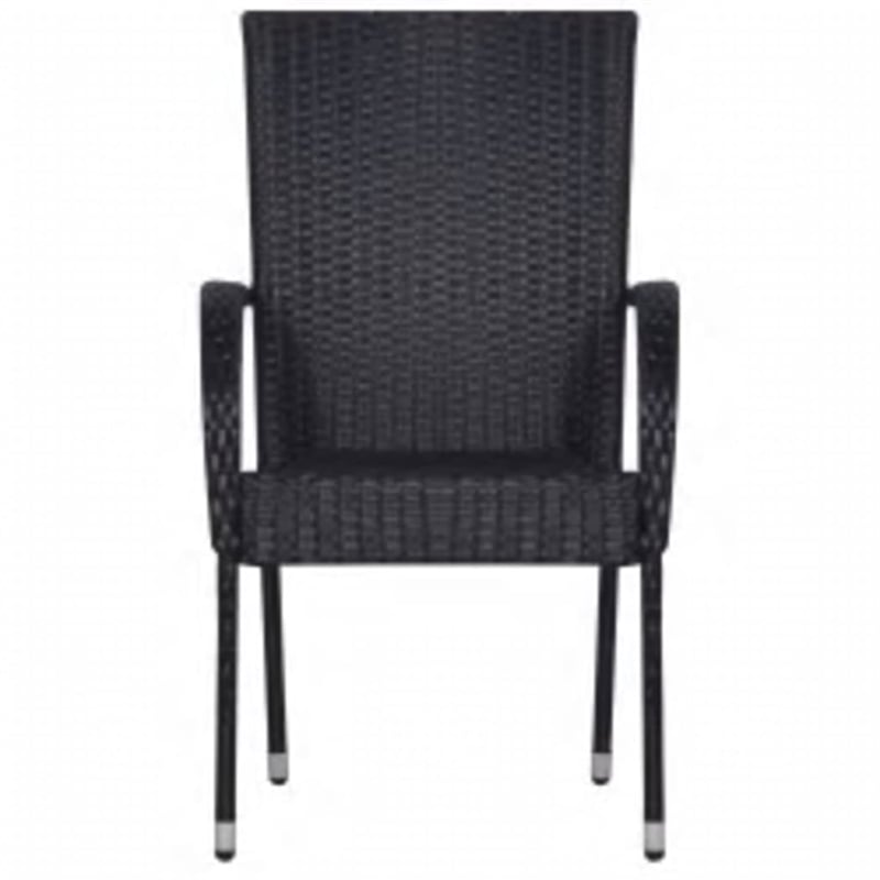 Afuera Living PE Rattan/Powder-Coated Steel/Glass Garden Dining Set in Black