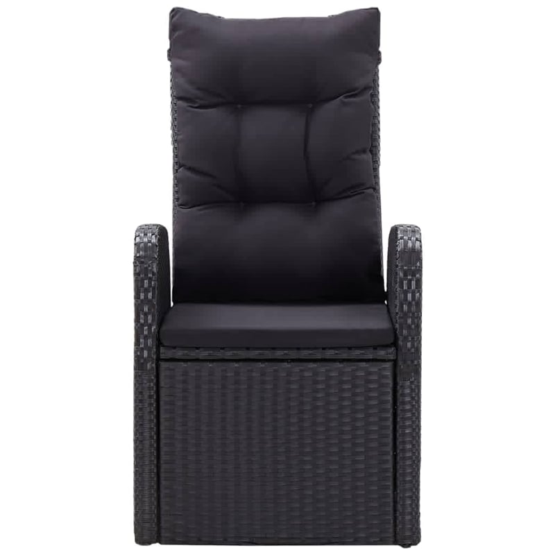 Afuera Living PE Rattan/Powder-Coated Steel/Glass Garden Dining Set in Black