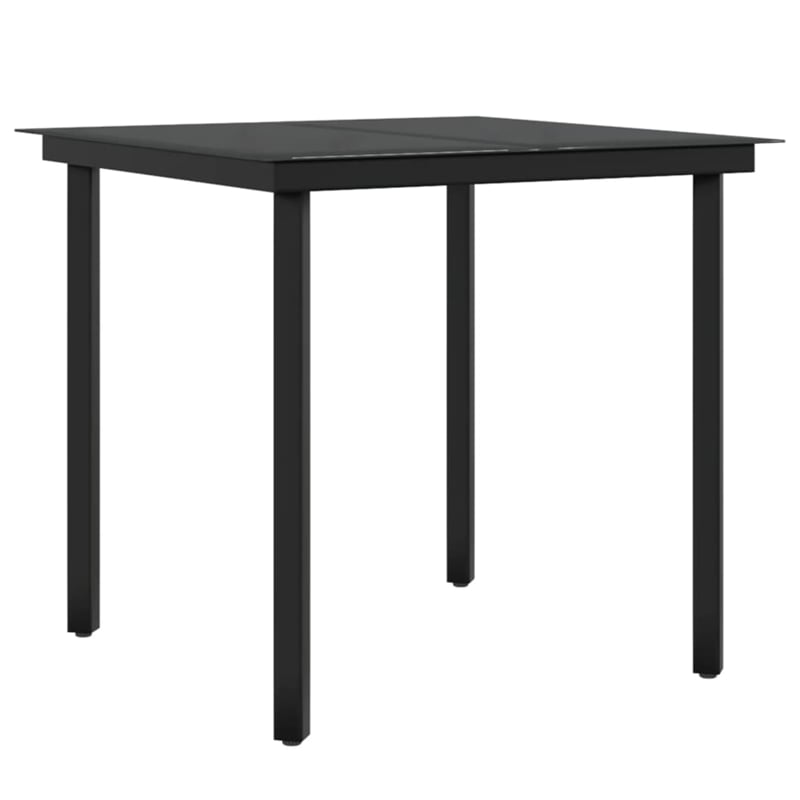 Afuera Living Poly Rattan Medium Removable Covers Garden Dining Set in Black