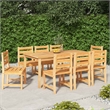Afuera Living Solid Teak Wood 9 Piece Set Durable Garden Dining Set in Brown