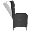 Afuera Living PE Rattan Medium Adjustable Armrests Patio Dining Set in Black