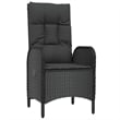 Afuera Living PE Rattan Medium Adjustable Armrests Patio Dining Set in Black