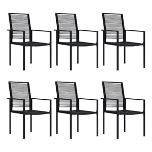 Afuera Living Dining Set in Black Glass Large Durable Dining Set Rectangular
