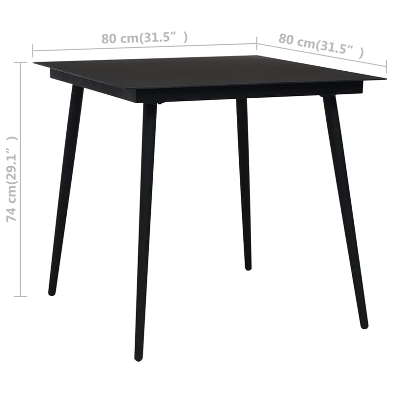 Afuera Living PE Rattan/Glass/Aluminium/WPC Medium Dining Set in Black/Brown