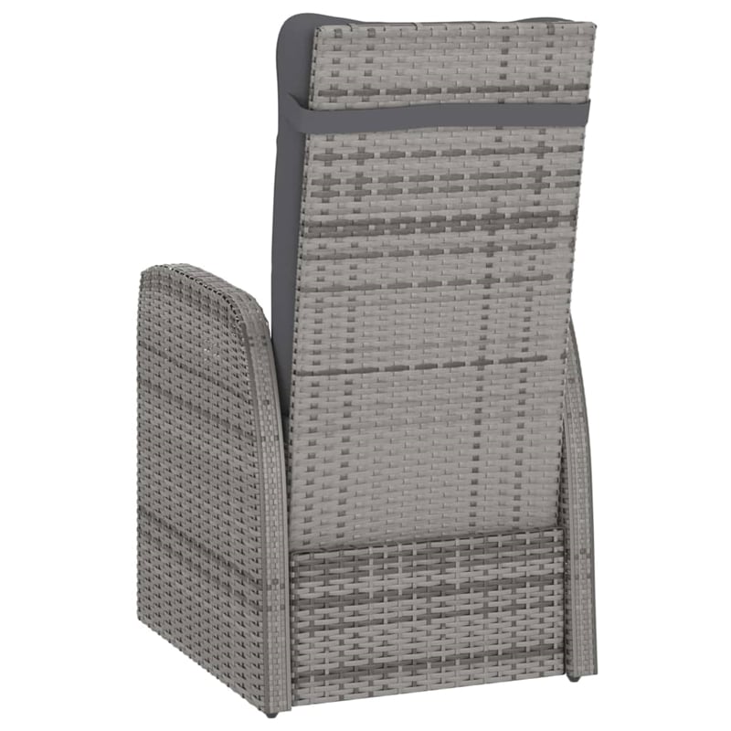 Afuera Living Outdoor Dining Set in Gray PE Rattan Large Adjustable Armrests