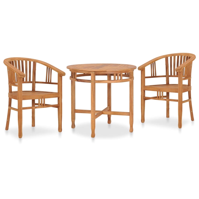 Afuera Living Contemporary Garden Dining Set in Natural Solid Teak Wood