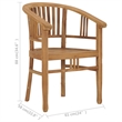Afuera Living Contemporary Garden Dining Set in Natural Solid Teak Wood