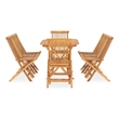 Afuera Living Smooth Sanded Hardwood Outdoor Dining Set in Natural