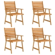 Afuera Living Contemporary Outdoor Dining Set in Brown Solid Acacia Wood
