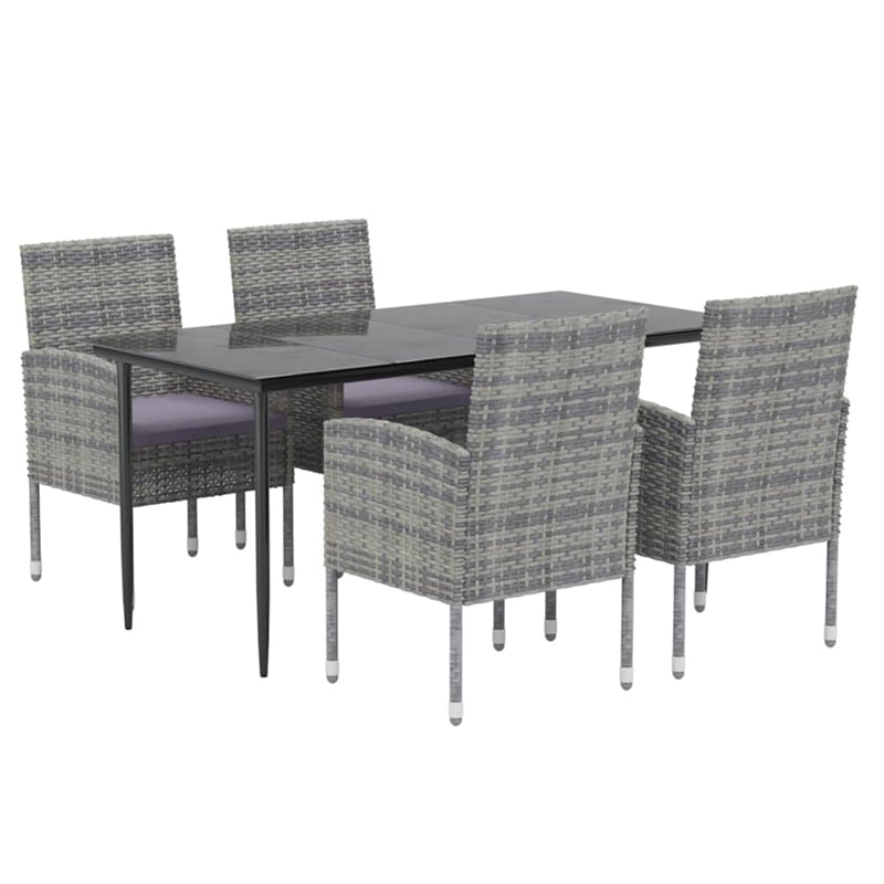 Afuera Living Steel Medium Durable Garden Dining Set in Anthracite/Gray