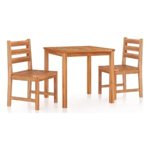 Afuera Living Teak Wood Standard Durable Garden Dining Set in Natural/Brown