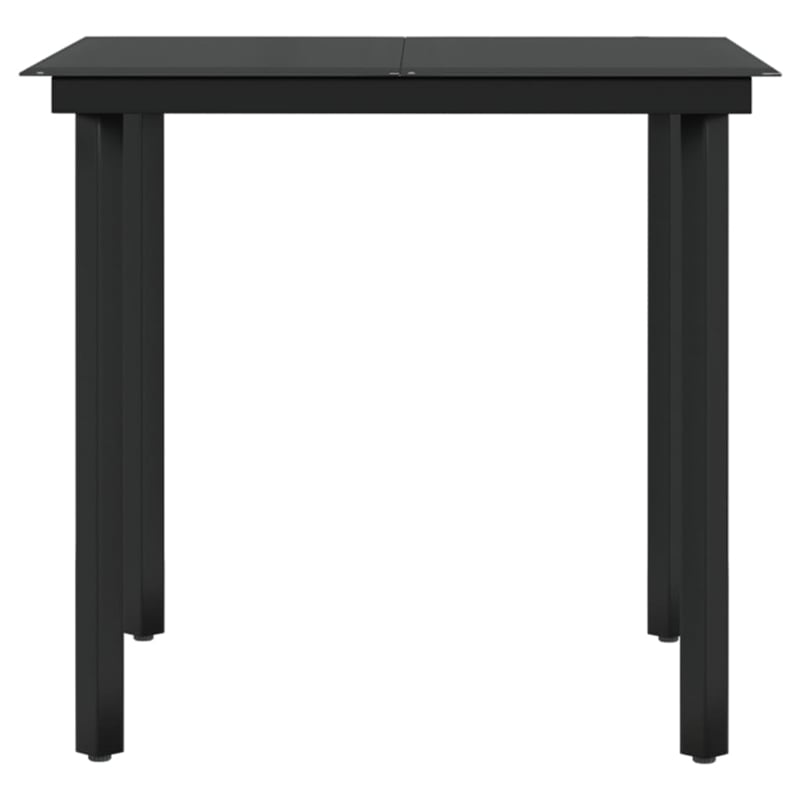 Afuera Living Poly Rattan/Powder-Coated Steel/Glass Garden Dining Set in Black