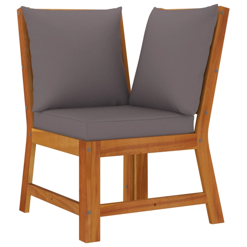 Afuera Living Solid Acacia Wood 6 Piece Modular Patio Dining Set in Brown